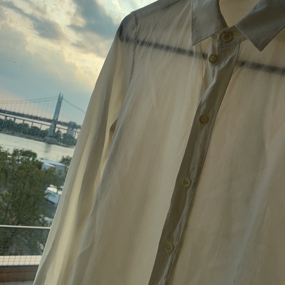 Saint Laurent White Shirt in Silk Crepe - Picture 5 of 7